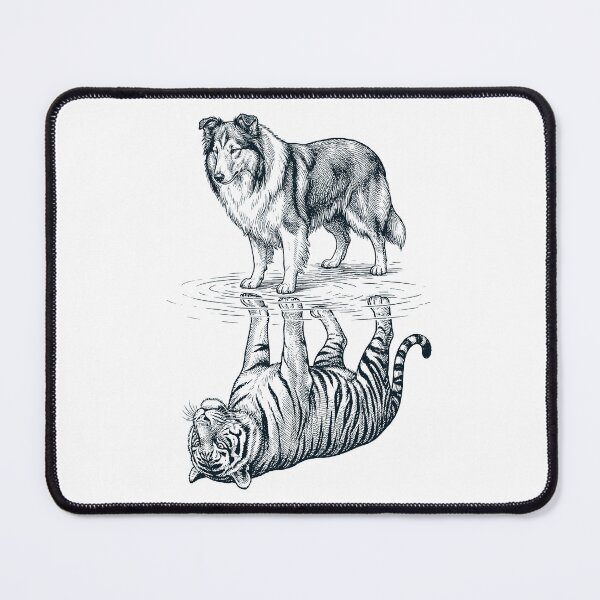 Item preview, Vintage Collie Reflection Tiger Dog Lover designed and sold by DoodleTortle.