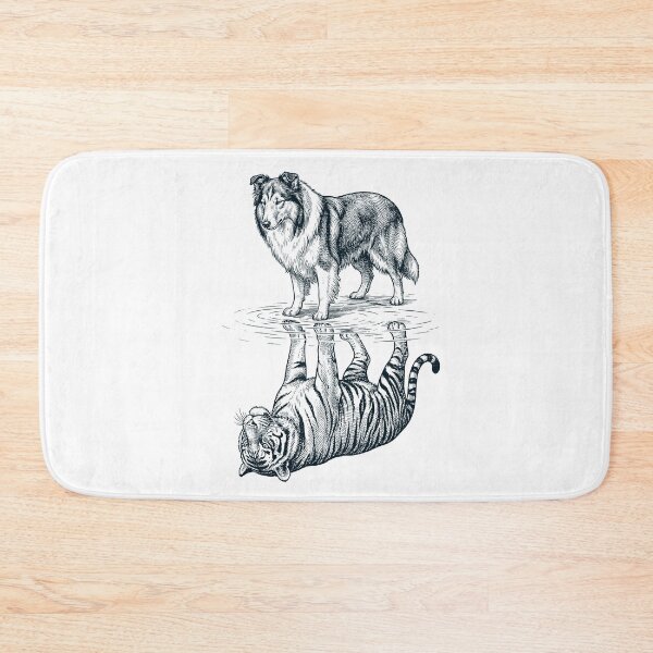 Item preview, Vintage Collie Reflection Tiger Dog Lover designed and sold by DoodleTortle.