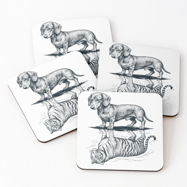 Item preview, Vintage Dachshund Reflection Tiger Dog Lover designed and sold by DoodleTortle.