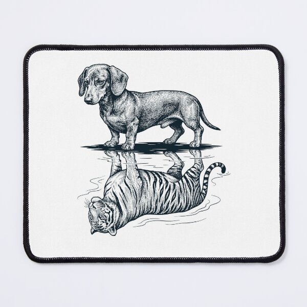 Item preview, Vintage Dachshund Reflection Tiger Dog Lover designed and sold by DoodleTortle.