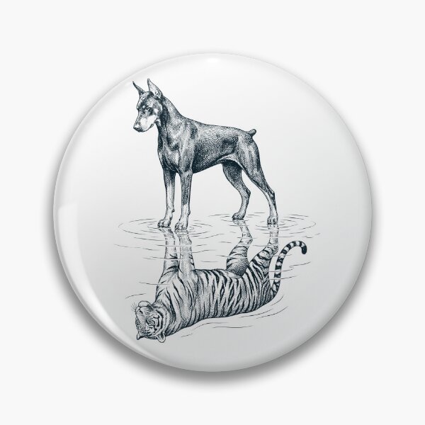 Item preview, Vintage Doberman Pinscher Reflection Tiger Dog Lover designed and sold by DoodleTortle.