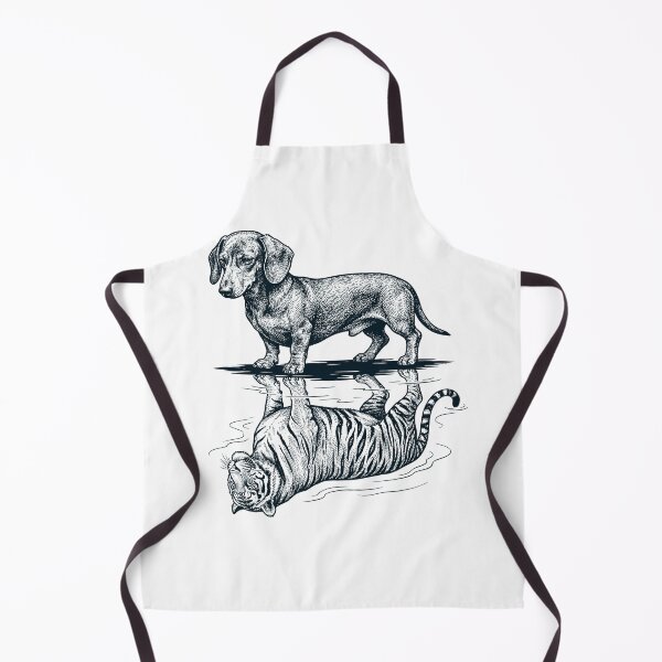 Item preview, Vintage Dachshund Reflection Tiger Dog Lover designed and sold by DoodleTortle.