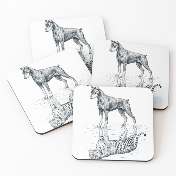 Item preview, Vintage Doberman Pinscher Reflection Tiger Dog Lover designed and sold by DoodleTortle.