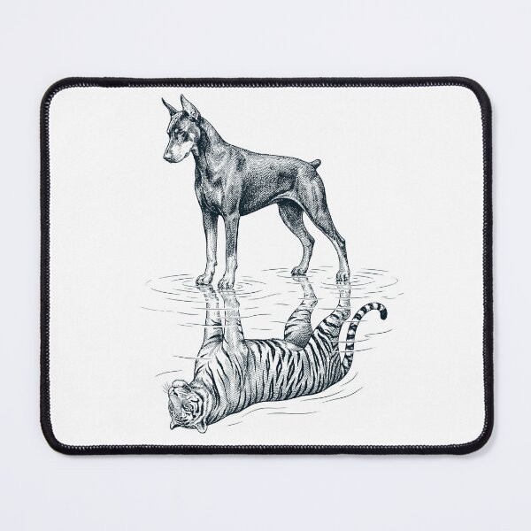 Item preview, Vintage Doberman Pinscher Reflection Tiger Dog Lover designed and sold by DoodleTortle.