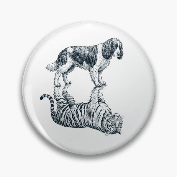 Item preview, Vintage English Springer Spaniel Reflection Tiger Dog Lover designed and sold by DoodleTortle.