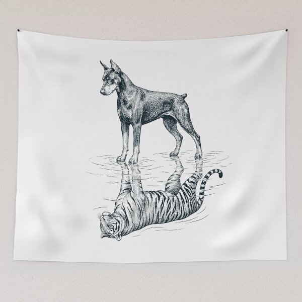 Item preview, Vintage Doberman Pinscher Reflection Tiger Dog Lover designed and sold by DoodleTortle.