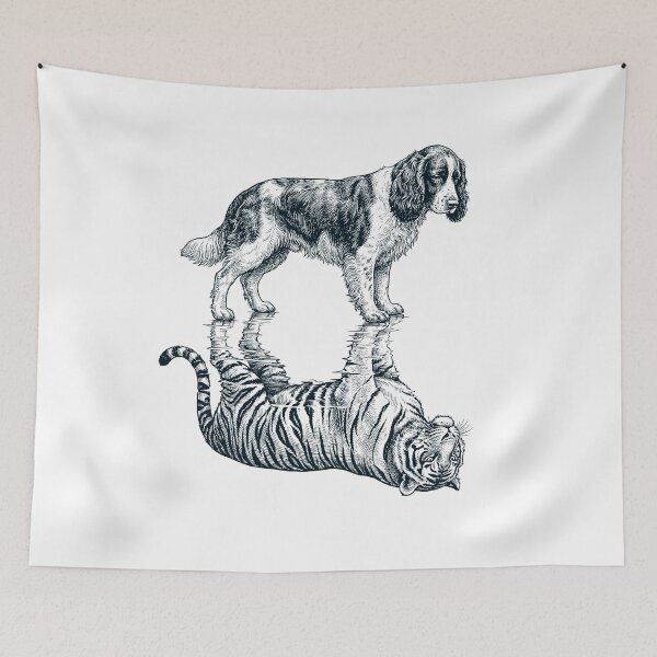 Item preview, Vintage English Springer Spaniel Reflection Tiger Dog Lover designed and sold by DoodleTortle.