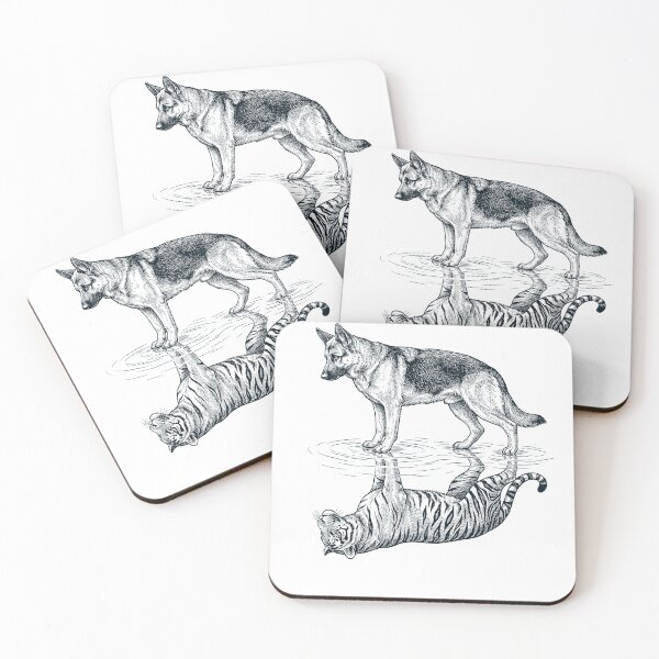 Item preview, Vintage German Shepherd Reflection Tiger Dog Lover designed and sold by DoodleTortle.