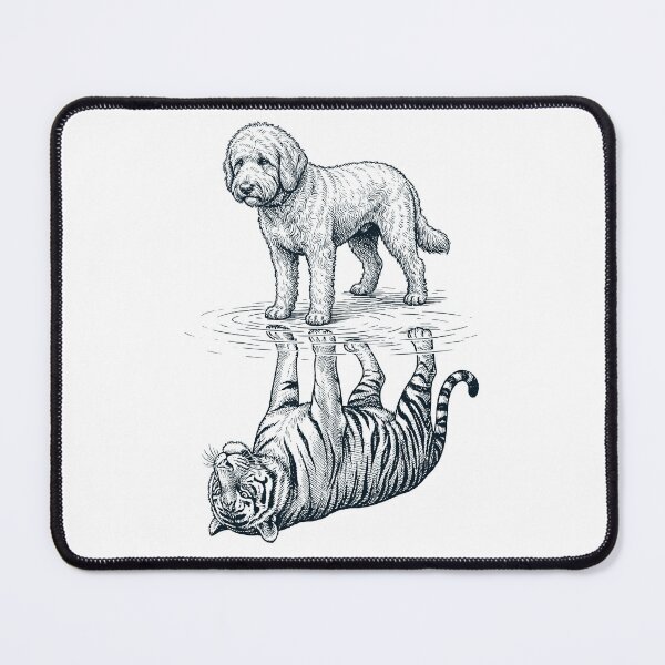 Item preview, Vintage Goldendoodle Reflection Tiger Dog Lover designed and sold by DoodleTortle.