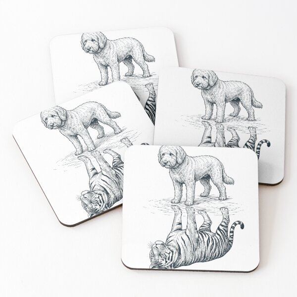 Item preview, Vintage Goldendoodle Reflection Tiger Dog Lover designed and sold by DoodleTortle.