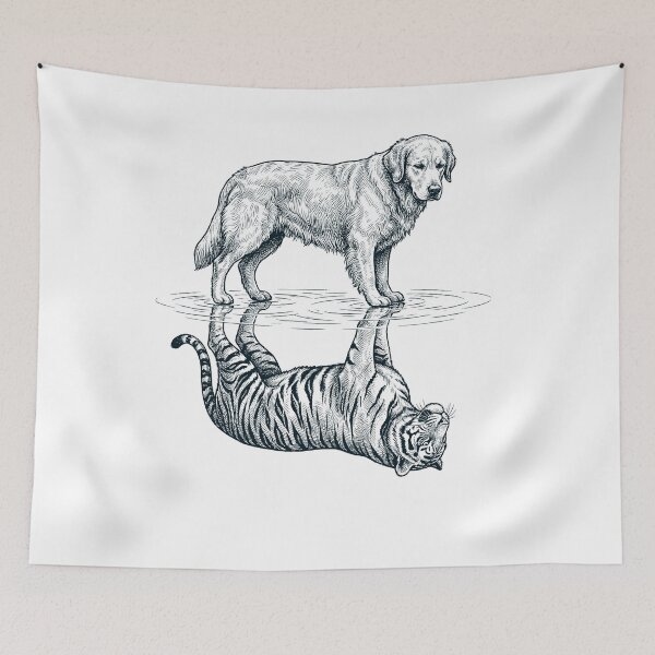 Item preview, Vintage Golden Retriever Reflection Tiger Dog Lover designed and sold by DoodleTortle.