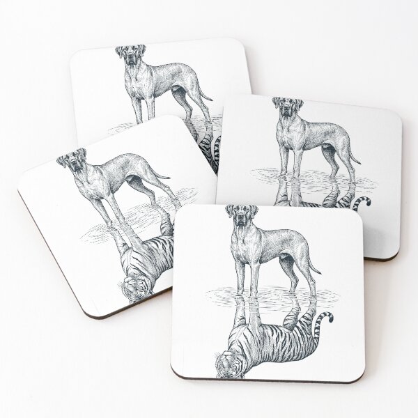 Item preview, Vintage Great Dane Reflection Tiger Dog Lover designed and sold by DoodleTortle.