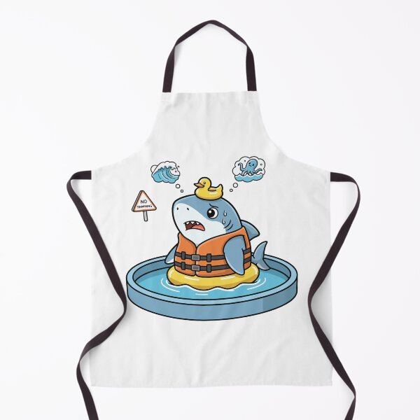 Item preview, Nervous Shark Wearing Life Jacket in Pool designed and sold by mseymo.
