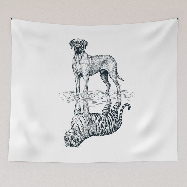 Item preview, Vintage Great Dane Reflection Tiger Dog Lover designed and sold by DoodleTortle.