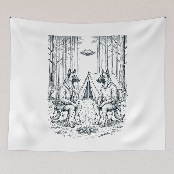 Item preview, Vintage Belgian Malinois Camping UFO Dog Mom Dad Lover designed and sold by TerryConnells.