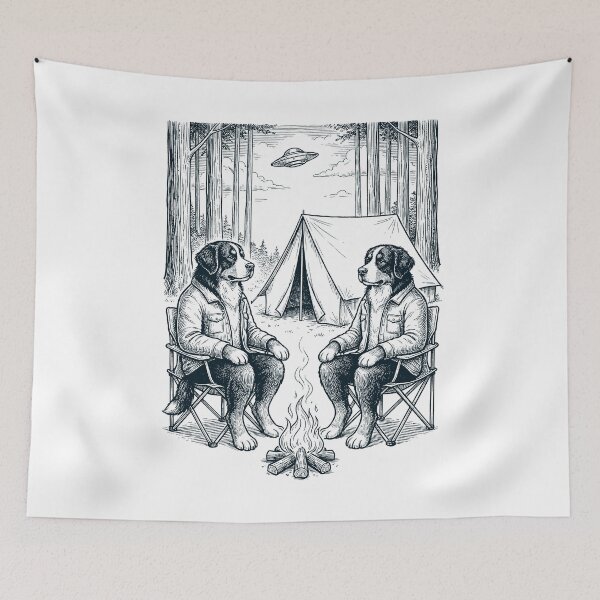 Item preview, Vintage Bernese Mountain Dog Camping UFO Dog Mom Dad Lover designed and sold by TerryConnells.