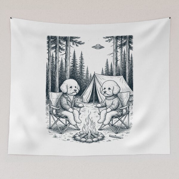 Item preview, Vintage Bichon Frise Camping UFO Dog Mom Dad Lover designed and sold by TerryConnells.