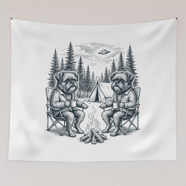 Item preview, Vintage Brussels Griffon Camping UFO Dog Mom Dad Lover designed and sold by TerryConnells.