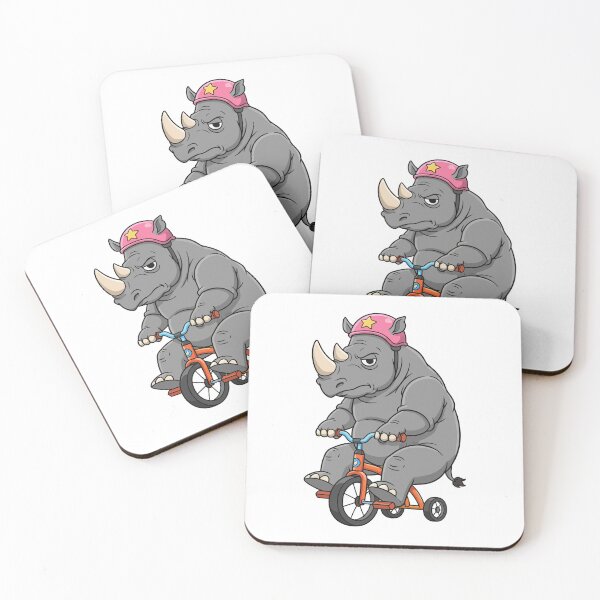 Item preview, Grumpy Rhino Riding a Small Orange Tricycle designed and sold by mseymo.