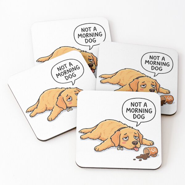 Item preview, Not a Morning Dog – Funny Lazy Puppy Coffee Lover Cartoon designed and sold by Furfolkz.