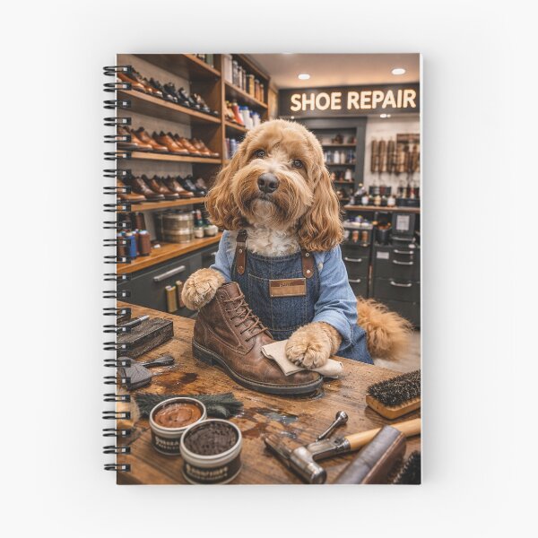 Item preview, Cockapoo Shoe Repairer in a Cobbler’s Workshop designed and sold by Paul Thompson Photography.