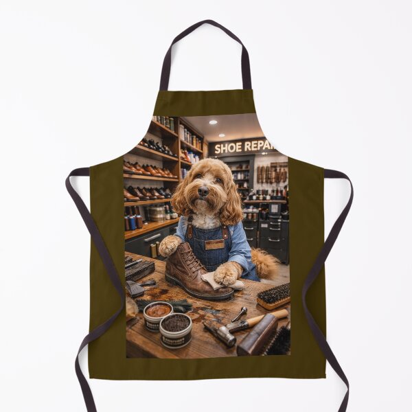 Item preview, Cockapoo Shoe Repairer in a Cobbler’s Workshop designed and sold by Paul Thompson Photography.