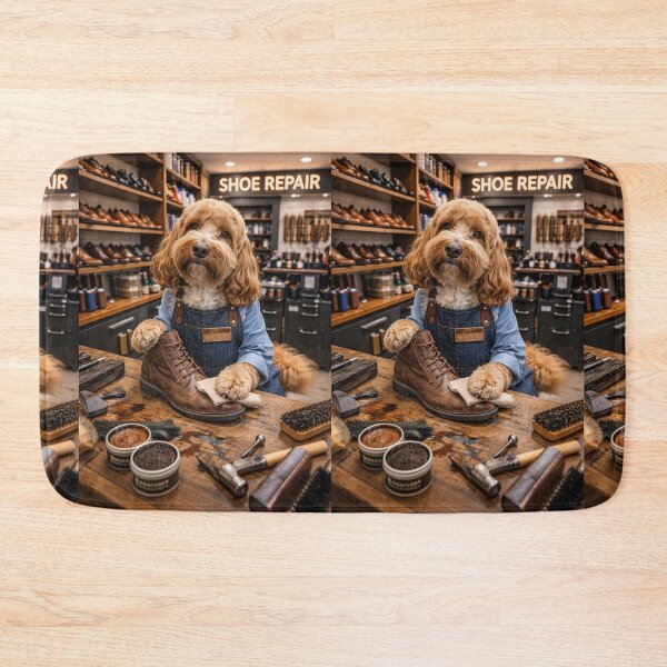 Item preview, Cockapoo Shoe Repairer in a Cobbler’s Workshop designed and sold by Paul Thompson Photography.