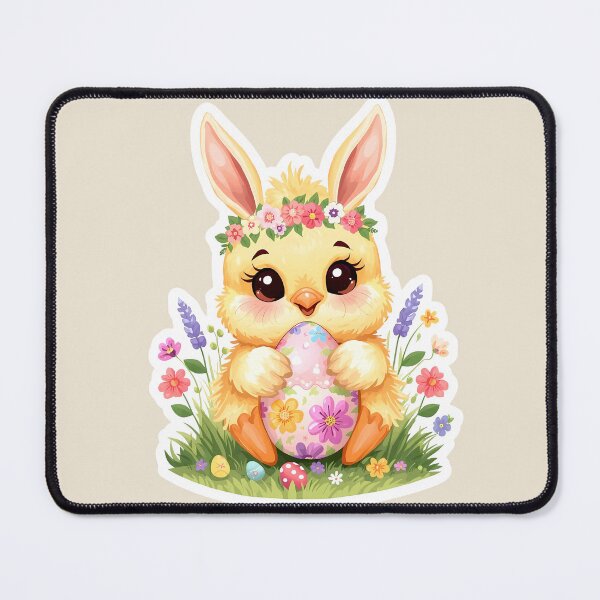 Item preview, Easter Chick with Bunny Ears Holding Egg – Spring Animal Sticker designed and sold by Aileen404.
