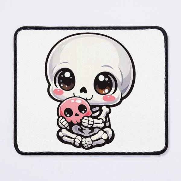 Item preview, Cute Chibi Skeleton - Kawaii Pastel Goth Skull Art designed and sold by Tw1nsAIArt.