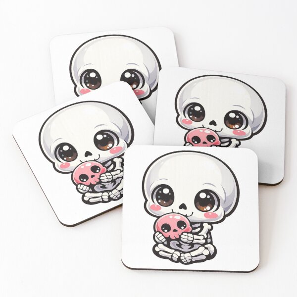 Item preview, Cute Chibi Skeleton - Kawaii Pastel Goth Skull Art designed and sold by Tw1nsAIArt.