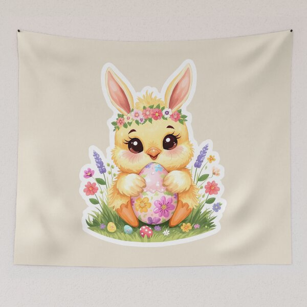 Item preview, Easter Chick with Bunny Ears Holding Egg – Spring Animal Sticker designed and sold by Aileen404.