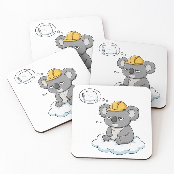 Artikelvorschau, Ein müder Koala-Bauarbeiter sitzt auf einer Wolke entworfen und verkauft von mseymo.