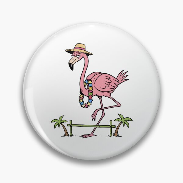 Item preview, Grumpy Pink Flamingo Doing Limbo at Tropical Party designed and sold by mseymo.