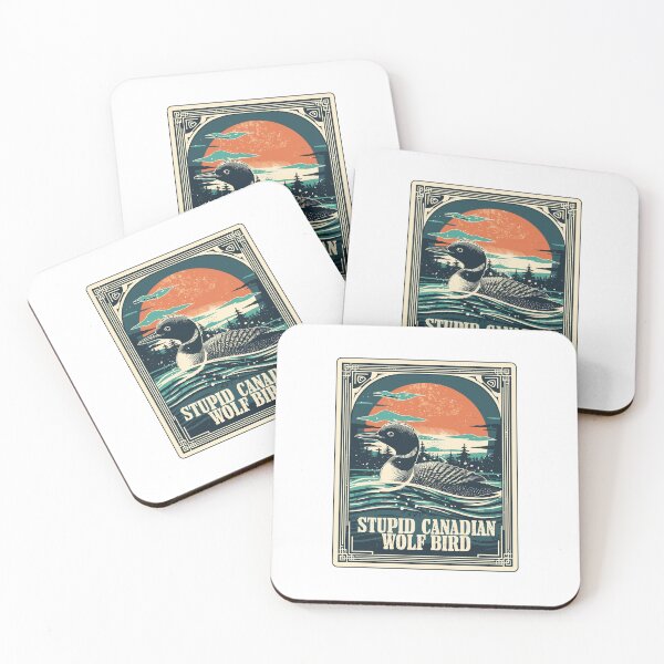 Item preview, Funny Stupid Canadian wolf bird Vintage Loon illustration designed and sold by CeliaZnx.