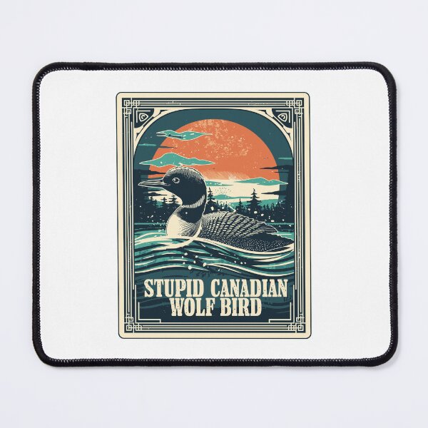 Item preview, Funny Stupid Canadian wolf bird Vintage Loon illustration designed and sold by CeliaZnx.