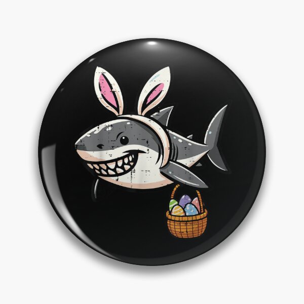 Item preview, Easter Shark Bunny Ears Basket Colorful Eggs Funny Spring Animal Art designed and sold by PhocoNibict.