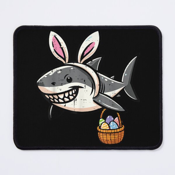 Item preview, Easter Shark Bunny Ears Basket Colorful Eggs Funny Spring Animal Art designed and sold by PhocoNibict.