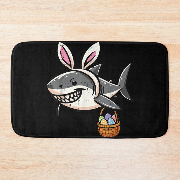 Item preview, Easter Shark Bunny Ears Basket Colorful Eggs Funny Spring Animal Art designed and sold by PhocoNibict.