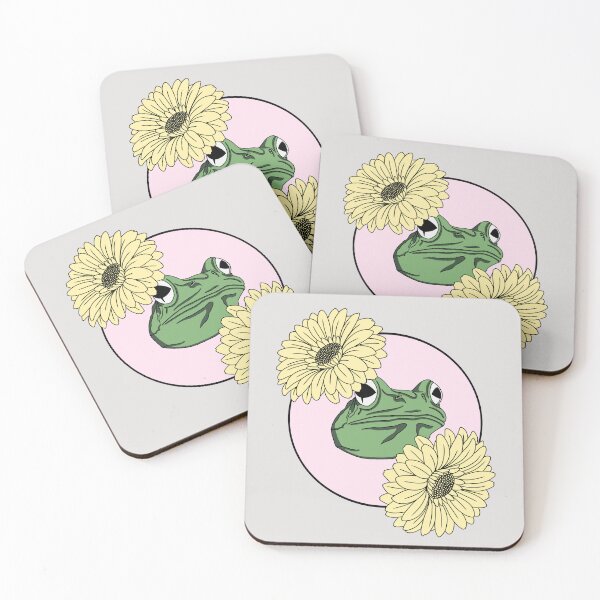 Item preview, Minimalistic frog with flowers designed and sold by Pamelarts.