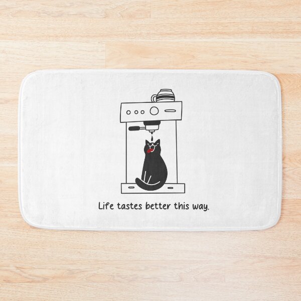 Item preview, cat drinking coffee, life tastes better this way designed and sold by notorius12.