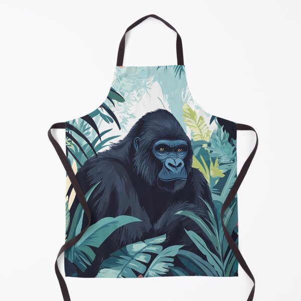 Item preview, Calm Gorilla in Tropical Jungle – Modern Wildlife Illustration designed and sold by StaStreetStore.