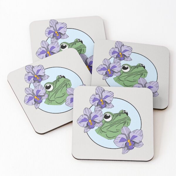 Item preview, Minimalistic frog with flowers designed and sold by Pamelarts.