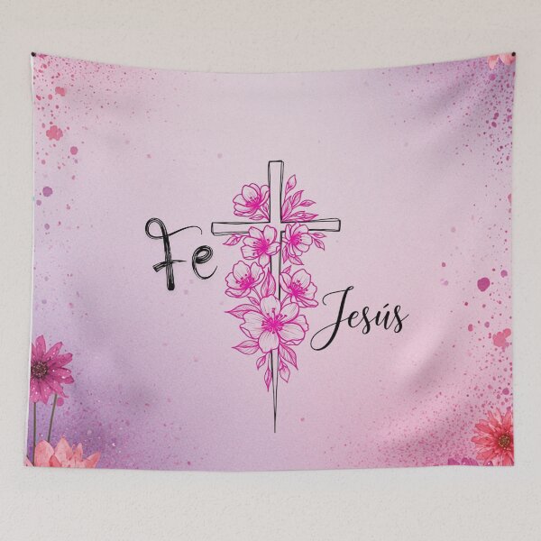 Item preview, Jesus: The Faith That Blossoms in My Soul | Christian Floral Violet Art designed and sold by keythxctrs.