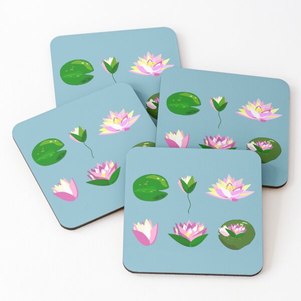 Item preview, Vector set of lotus flowers, water lilies and pond plants designed and sold by OlhaBondarenko.