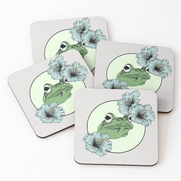Item preview, Minimalistic frog with flowers designed and sold by Pamelarts.