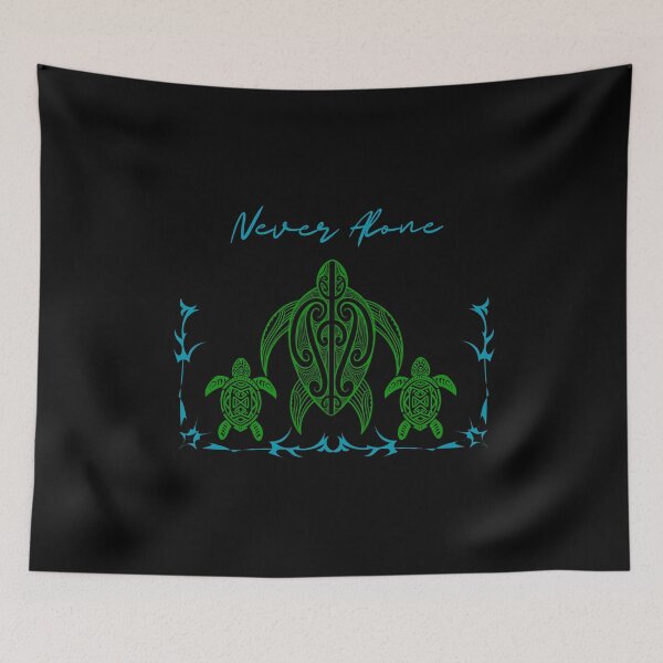 Item preview, never alone turtles ocean text gift tribal natre designed and sold by NK Design Lab.