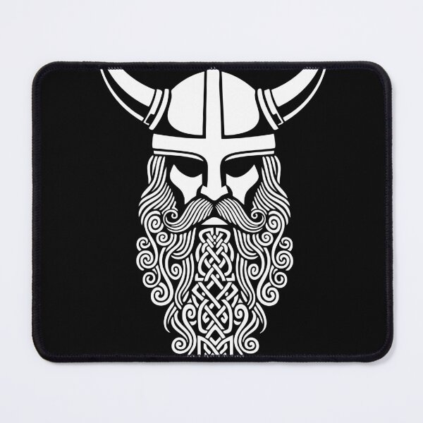 Item preview, Viking Chief Braided Beard Mascot Nordic Helmet designed and sold by PixelStudioBe.