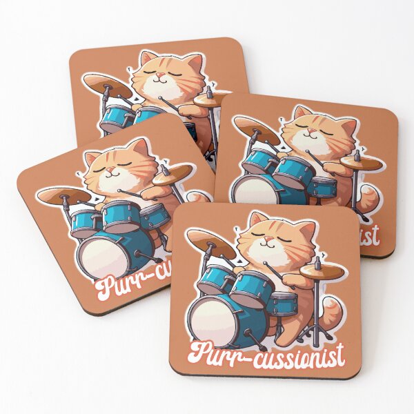 Item preview, Cat Drummer | Purrcussionist | A Silly Cat Pun designed and sold by McThingummy.