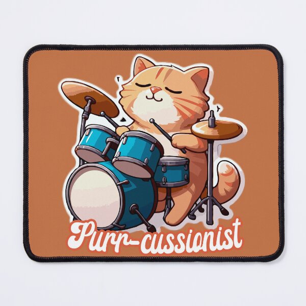 Item preview, Cat Drummer | Purrcussionist | A Silly Cat Pun designed and sold by McThingummy.