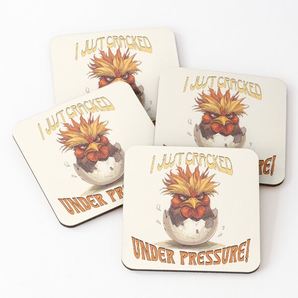 Item preview, I Just Cracked Under Pressure Funny Chicken – Stress Humor Egg Pun Design designed and sold by TestudoDesign.